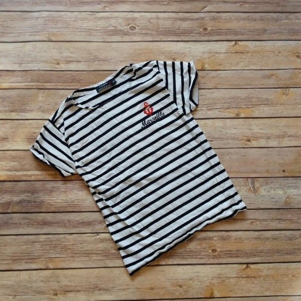 Les petits coeurs Γ la mer French Striped, Short-Sleeve Tee 6A